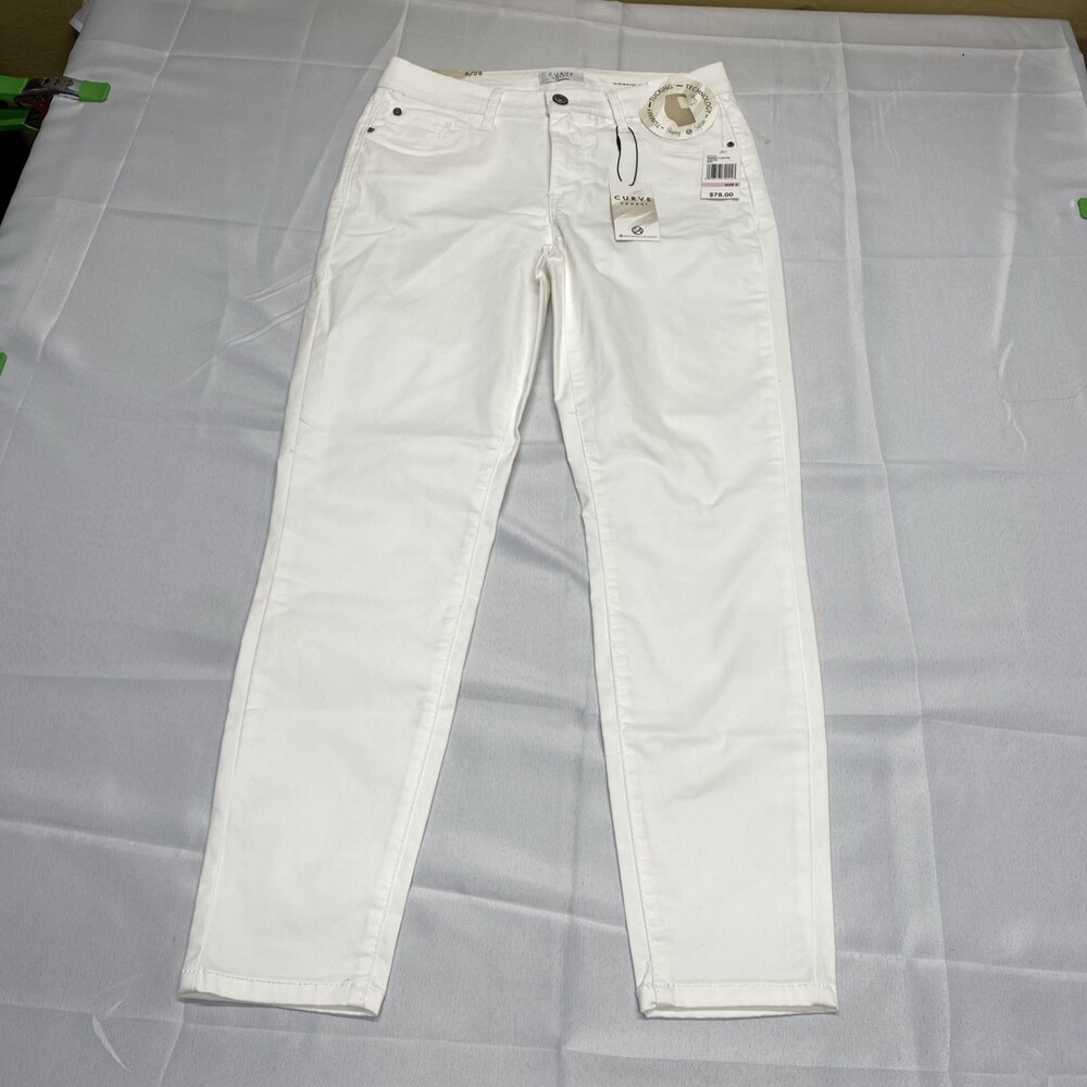 NWT Curve Appeal White Skinny Tummy Tucking Technology Jeans Size 6